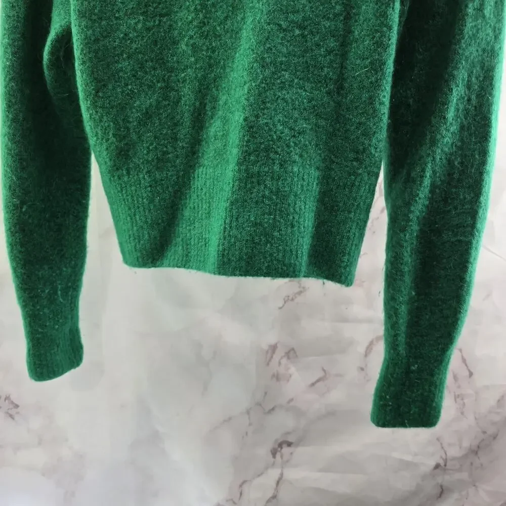 & Other Stories Sweater Womens XS Green Cardigan Dolphin Wool Mohair Kelly - Picture 7 of 12